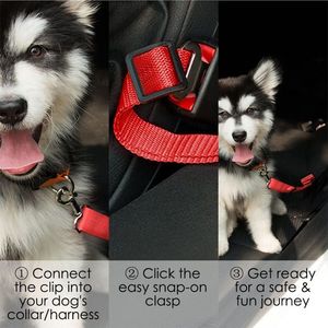 Cinturón de seguridad para perros en el coche, correa ajustable de poliéster para cubrir el asiento trasero de las mascotas - Product Image 5