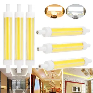 R7S bohlam LED COB kaca lampu sorot dapat diredupkan 15W 220V 118mm lampu jagung keramik J118 hemat energi ganti 150W lampu Halogen