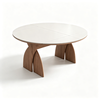 Ensemble table et chaises en bois massif et dalle de pierre, style médiéval, table à manger rectangulaire extensible et pliable en travertin, double usage