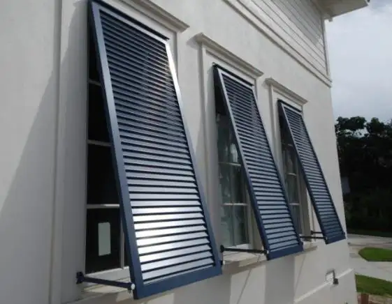 Bahama style Aluminum fixed/adjustable shutters/louvers for windows doors patios pergolas courtyards offices balconies