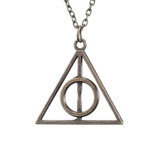 Collar con Colgante Triangular Geométrico de Aleación de Zinc Vintage, Diseño Luna y Reliquias de la Muerte, para Unisex, Mujeres y Niños - Regalo de Aniversario - Product Image 2