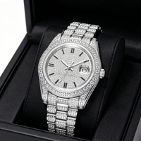 Montres pour homme Noob, étanches, style hip-hop, mouvement japonais, marque de luxe, or, diamants, montre sertie de diamants