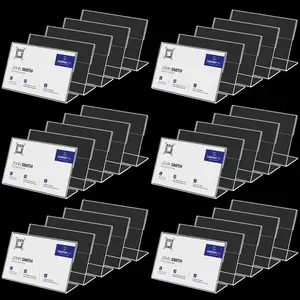 아크릴 사인 홀더 30 PCS L 자형 플라스틱 클리어 카드 디스플레이 스탠드 3.2 \ "X 2 \" 미니 소매 카운터 탑 스탠드 이름 카드 디스플레이