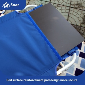 Cuna plegable moderna para oficina, sala de estar, para acampar al aire libre, emergencia, alivio de desastres, almuerzo, cama, marco de acero inoxidable, Oxford - Product Image 3