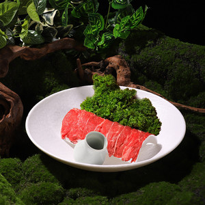 Mountain Style Dry Ice Side Dish Round Melamine <b>Plate</b> For Hot Pot Meat Serving Party Use Solid Color Dishes - Product Image 1