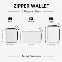 Portefeuille zippé minimaliste personnalisé, petit format, avec logo sur mesure, pour femme, pochette courte, porte-cartes, porte-monnaie, pour les essentiels de voyage à l'aéroport