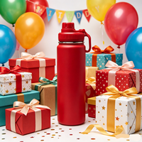 Thermos à double paroi en acier inoxydable de 710 ml, avec revêtement en poudre, pour le sport, le camping en plein air, avec support pour téléphone portable