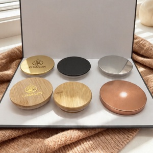 Envase de Vidrio para Vela de Lujo Personalizado de 8oz/10oz, Frasco de Vidrio de Color Negro Esmerilado Ámbar con Tapa de Madera - Product Image 3