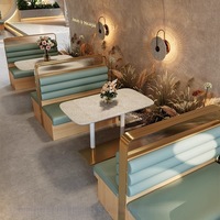 Meubles de restaurant modernes, combinaisons de tables et de chaises, banquettes, canapés, ensemble de table et de chaises en bois commercial