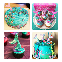 Moule à pâtisserie en silicone en forme de queue de sirène 3D, moule à chocolat en forme de queue de sirène pour la décoration de gâteaux sur le thème de la sirène, décoration de cupcakes