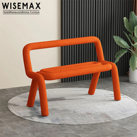 WISEAMX FURNITURE Canapé de loisirs contemporain unique structure en métal dossier creux design 2 places canapé chaise pour salon hôtel