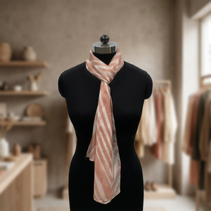 Élégant foulard long en soie 100 % pour femme, motif rayé, imprimé numérique, accessoire de mode décontracté d'été, doux pour la peau - Product Image 2