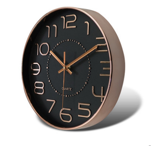 Fashional 3D Numbers Round Modern Rose Gold Non-ticking Custom Plastic Quartz <b>Clock</b> <b>Wall</b> Home <b>Decor</b> - Product Image 2