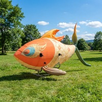 Poisson volant gonflable télécommandé personnalisé en usine, jouet ballon lumineux coloré, poisson gonflable de dessin animé RC