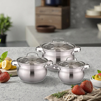 Batterie de cuisine 6 pièces en forme de pomme Casserole en acier inoxydable de grande capacité Batterie de cuisine durable pour la cuisine à domicile