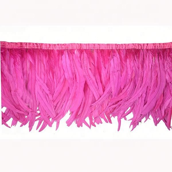 Отбеленное длинное петушиное хвост перо отделка перо бахрома седло перо бахрома