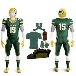 Customized American Football Deal Package Premium Adult Training Shirts Short Duffle Bags <b>Gloves</b> Accessories Athletic Wear - Product Image 1