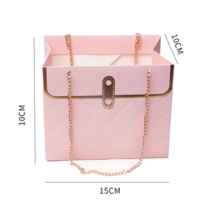 Caja <span class=keywords><strong>de</strong></span> cartón blanca pequeña reciclable, autoarmable, con asa, para empaquetado <span class=keywords><strong>de</strong></span> regalos y <span class=keywords><strong>arreglos</strong></span> florales hechos a mano, en stock. - Product Image 6