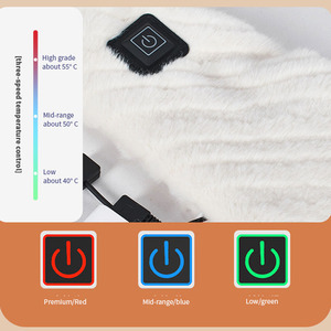 Winter White Plush Smart Intelligent <b>Heating</b> Usb Rechargeable Neck Wrap Warmer Massage Heated <b>Scarf</b> - Product Image 3