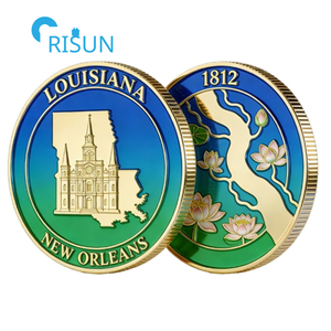 Pièces commémoratives personnalisées avec drapeau et carte de la Louisiane de la Nouvelle-Orléans, médaillon souvenir de l'État, pièce de défi personnalisée de la Louisiane - Product Image 3
