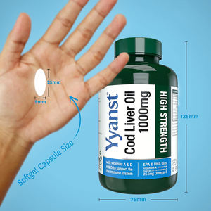 Aceite de hígado de bacalao de alta calidad y vitamina A, VITAMINA D, apoya la salud inmunológica y promueve el crecimiento de huesos y dientes, en cápsulas blandas. - Product Image 3