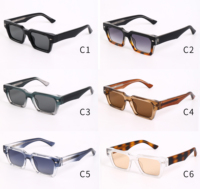 LBASHADES S2605 Lunettes de soleil tendance à monture intégrale UV400, petites lunettes carrées, verres PC, branches personnalisables avec logo, unisexe adulte (femmes et hommes)