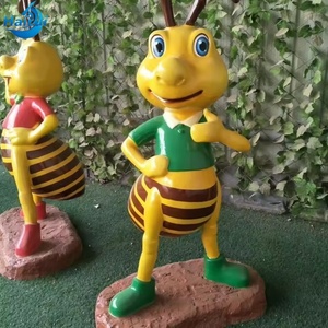 ประติมากรรมรูปผึ้งการ์ตูนเรซิ่นไฟเบอร์กลาสคุณภาพสูงสำหรับตกแต่งสวนภายนอกอาคาร ผลิตตามสั่งจากโรงงาน - Product Image 5