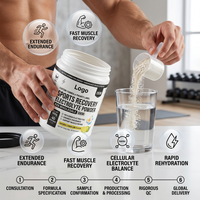 Poudre d'électrolytes pour la récupération sportive, formule personnalisée OEM végane GMP, hydratation active, énergie, endurance, réparation musculaire, marque privée