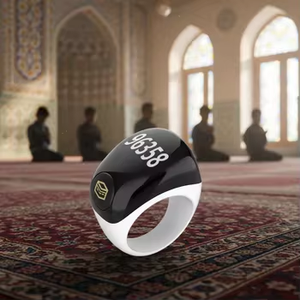Anillo de Zikr, Anillo de cuentas de oración islámicas con ventana de fecha, Tres en Uno, Set de regalo retro para mezquita, Anillo Tasbeeh musulmán - Product Image 1