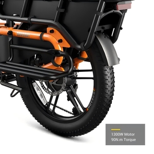 Bicicleta de Reparto Eléctrica de 250W 48V 15ah con Batería de Iones de Litio, Neumáticos Gruesos de 20x3 Pulgadas y Asiento Trasero para Montaña - Product Image 5