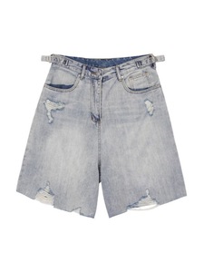 กางเกงยีนส์ขาสั้นสไตล์อเมริกันแบรนด์เทรนดี้ ลุคดิสเทรส ซักฟอก ผ้าทอ ระบายอากาศ กันน้ำ ทรงตรง ความยาวปานกลาง สำหรับผู้ชาย ใส่สบายๆ ในฤดูร้อน BSLN - Product Image 5