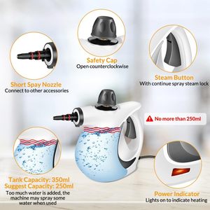 Pulitore a Vapore Naturale Portatile Pressurizzato per Superfici Multiple con 12 Accessori, Multiuso per Casa, Pavimenti, Tappezzeria, Fughe e Auto - Product Image 5