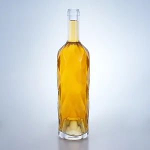 High Slim Long Neck Round Or Square Glass Liquor Bottles For Whisky Vodka Tequila Bottles With Cork Top Or Screw Top