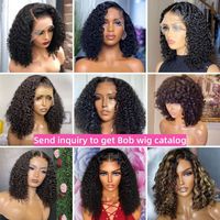 Penjual Wig Rambut Keriting Bouncy Latisha Grosir, Wig Rambut Asli Double Drawn Lace Front, Wig Rambut Mentah Brasil Full Lace Frontal