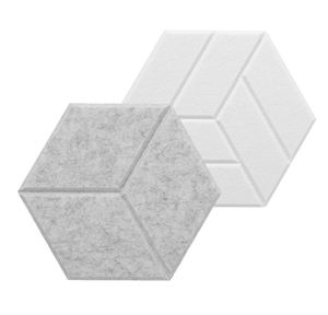 Paneles acústicos de tela de Fieltro de Poliéster con absorción de ruido ranurado en V personalizado de colores ricos decoración de paredes interiores Tiels hexagonales - Product Image 2