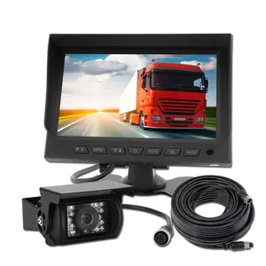7 polegadas TFT LCD Car Monitor 24v Car Rear View Truck Reverse Vehicle Backup Camera System Kit para Back View Trailer Bus empilhadeira