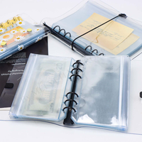 A5 A6 A7 pochette transparente à fermeture éclair en PVC à l'extérieur de la poche de chargement sans tête à fermeture éclair pochette de reliure à feuilles mobiles argent comptant enveloppe sac organisateur