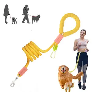 DHPET amélioré classique mains libres chien réglable taille élastique et laisse bandoulière avec poignée confortable corde rétractable pour - Product Image 1