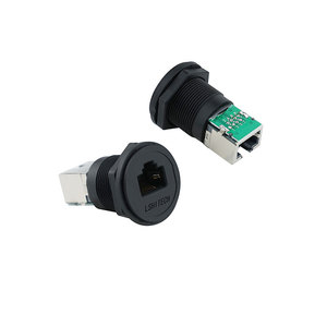 Connecteur industriel CAT 5E <span class=keywords><strong>RJ45</strong></span>, adaptateur de communication, convertisseur, base circulaire <span class=keywords><strong>femelle</strong></span> avec prise - Product Image 4