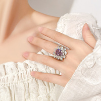Bague en tungstène directement de l'usine avec accents de péridot et zircon fumé, taille ajustable, bijoux élégants pour femmes, style brésilien, vente en gros