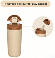 Tasses à café isothermes pour le camping et les voyages en plein air, gobelets à café en acier inoxydable à double paroi avec bouchon rabattable, sans fuite