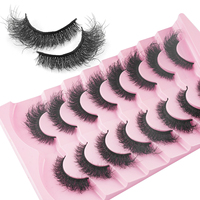 8 paires de faux cils 3D en faux vison, épais, naturels, volumineux, doux, légers, avec bande noire, pour femmes, maquillage Y08