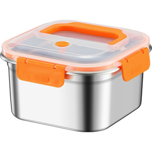 Stainless Steel Food Storage Container Square <b>Clip</b> On Lid Leak Proof Travel Use - Product Image 1