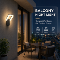 Applique murale LED moderne 12W étanche IP65 en aluminium moulé sous pression, rectangulaire, pour jardin, cour et extérieur