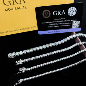 패스 테스터 3mm 5mm Moissanite 테니스 체인 16-<span class=keywords><strong>24</strong></span> 인치 아이스 아웃 Moissanite 체인 DEF VVS 실버 테니스 체인 목걸이 남자를위한 - Product Image 4