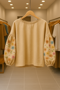 Chemisier respirant écologique à manches régulières et col rabattu à rayures 100% coton pour femmes - Product Image 4