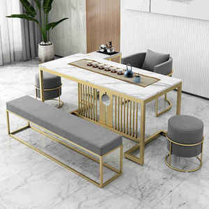 Mesa de té y silla de mármol nórdico JXT, diseño combinado, mesa de té de <span class=keywords><strong>Kungfu</strong></span> familiar, mesa de té de negociación moderna para oficina - Product Image 1