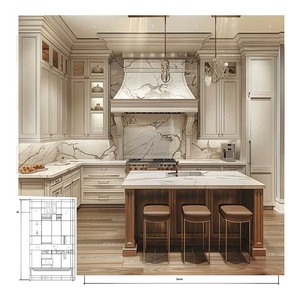 High End Pearl White Home Kitchen Furniture Solid Wood Modular Kitchen <strong>Pantry</strong> <strong>Cabinet</strong> Free Standing - Product Image 4
