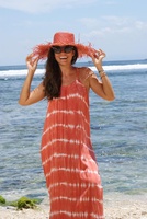 Robe longue élégante coupe ample tie-dye, tenue décontractée de plage, maillot de bain ou vêtements de nuit, robe en tissu rayonne