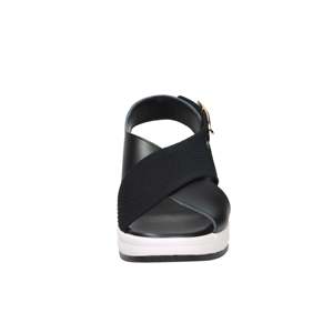 Sandales compensées Donna Serena pour femme, noires, talon de 5 cm, chaussures de marche confortables - Product Image 3